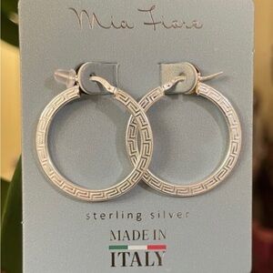 Mia Fiore Sterling Silver Greek Key Earrings